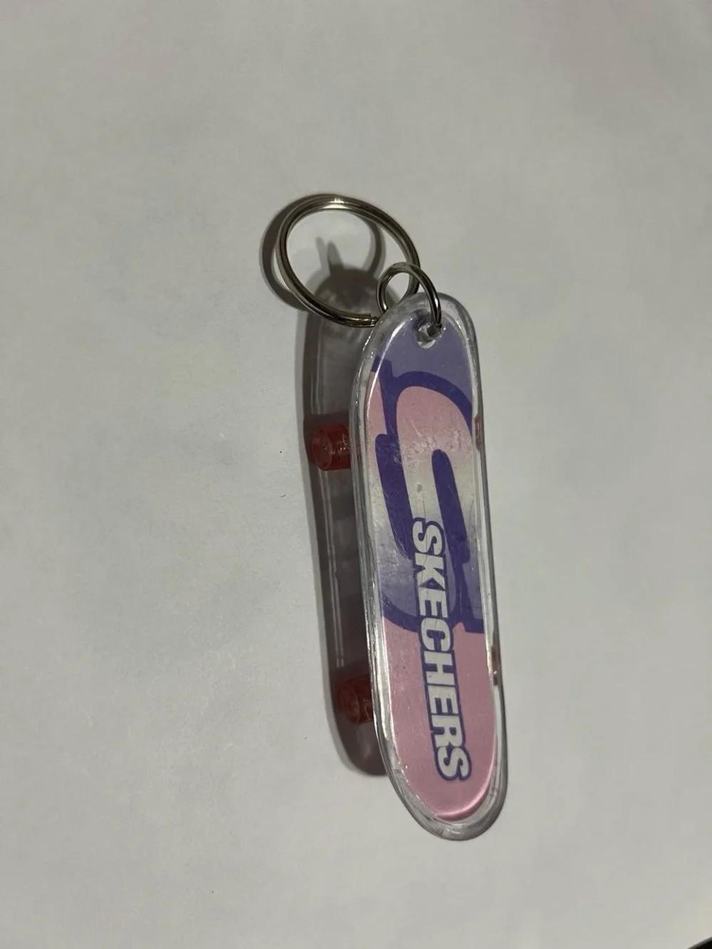 Skechers Pink and Purple Skate Logo Keychain